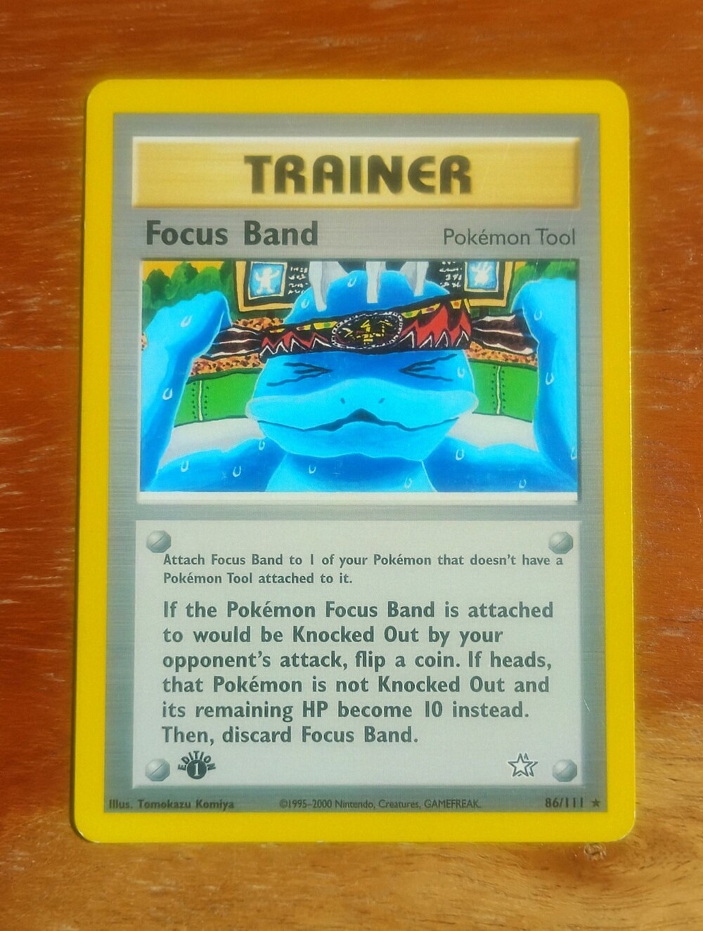 LP WOTC 2000 1st Edition Focus Band Trainer 86/111 Neo Genesis Pokemon Card
